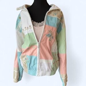 Vintage Koret Francisca pastel patchwork windbreaker jacket